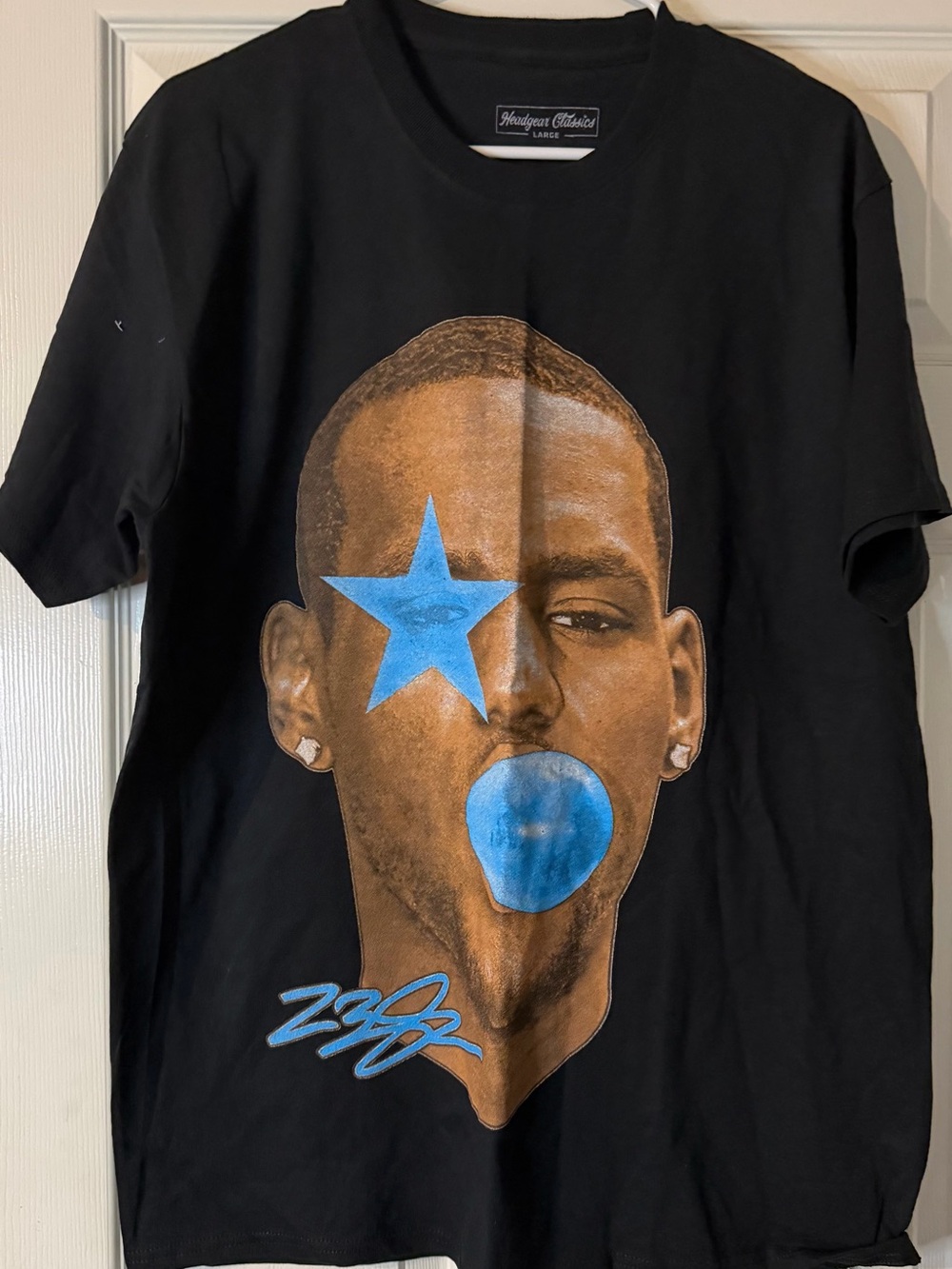 Lebron James Black Graphic Star Face Tee with Blue Accents - Unknown Brand